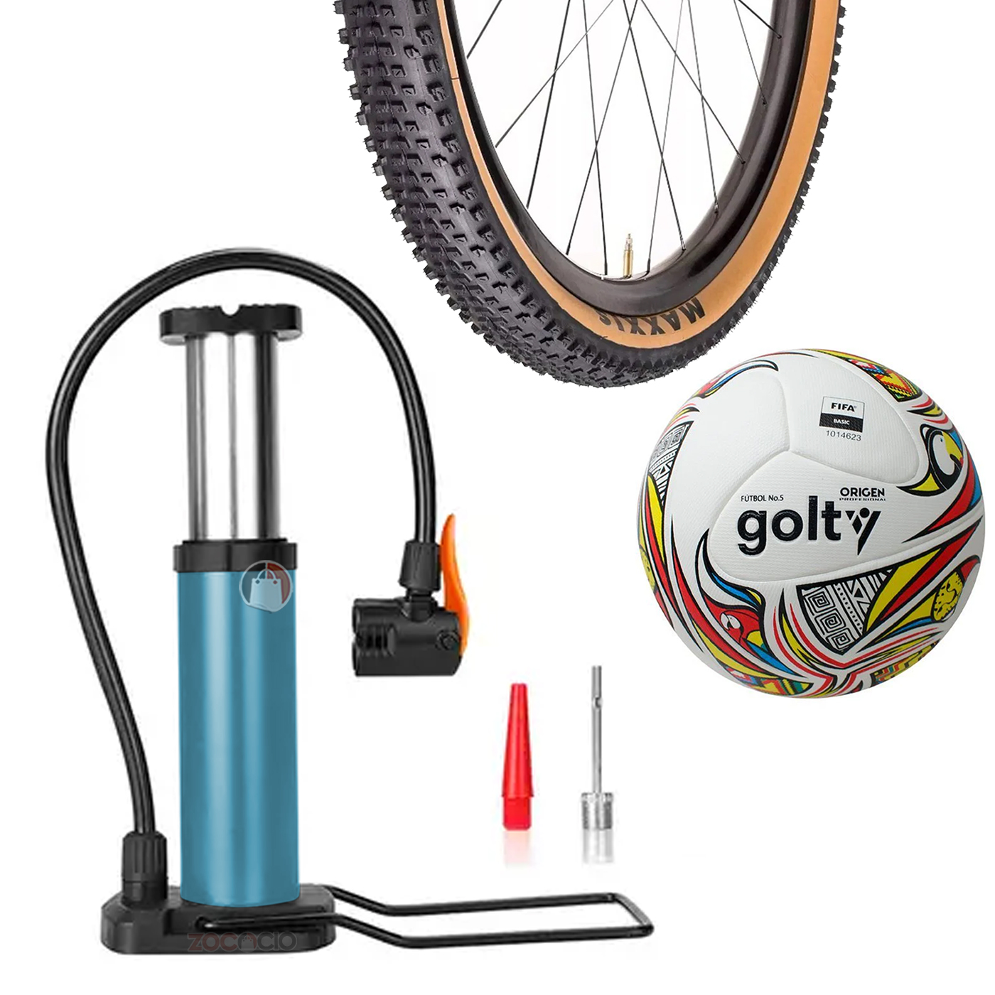 Miniatura 3 de Inflador De Pie Con Vavula Universal